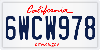 CA license plate 6WCW978