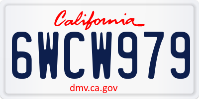 CA license plate 6WCW979