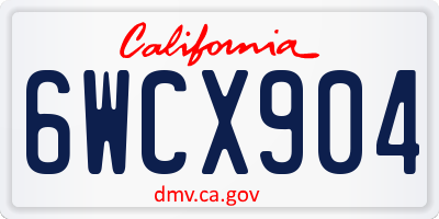 CA license plate 6WCX904