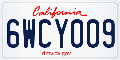 CA license plate 6WCY009