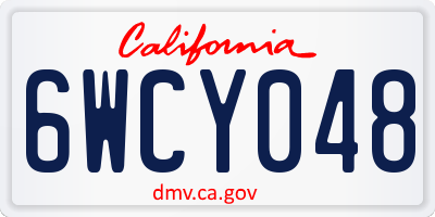 CA license plate 6WCY048