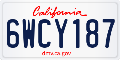 CA license plate 6WCY187