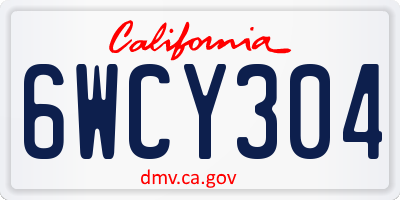 CA license plate 6WCY304