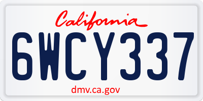 CA license plate 6WCY337