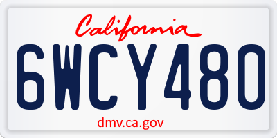 CA license plate 6WCY480
