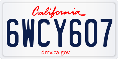 CA license plate 6WCY607