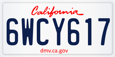 CA license plate 6WCY617