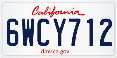 CA license plate 6WCY712