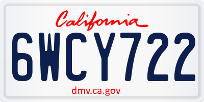 CA license plate 6WCY722