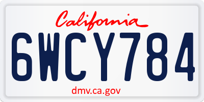 CA license plate 6WCY784