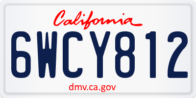 CA license plate 6WCY812