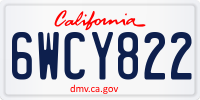 CA license plate 6WCY822