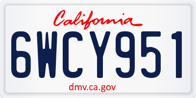 CA license plate 6WCY951