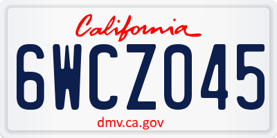 CA license plate 6WCZ045