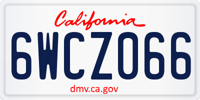 CA license plate 6WCZ066