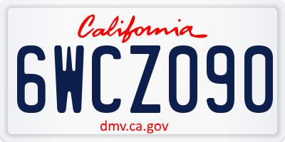 CA license plate 6WCZ090