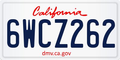 CA license plate 6WCZ262