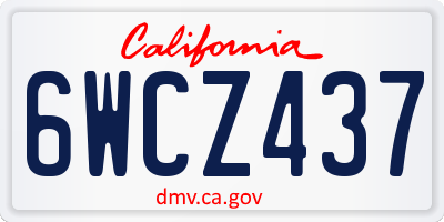 CA license plate 6WCZ437