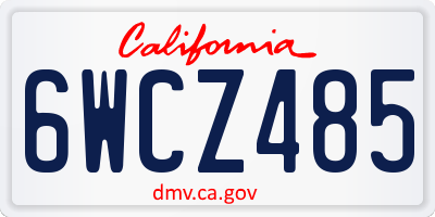 CA license plate 6WCZ485
