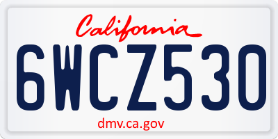 CA license plate 6WCZ530