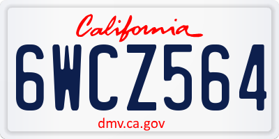 CA license plate 6WCZ564