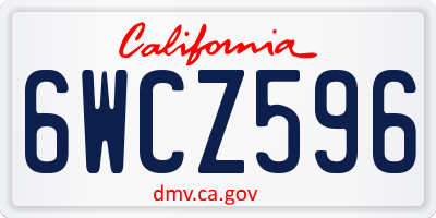 CA license plate 6WCZ596