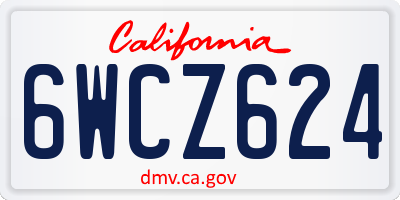 CA license plate 6WCZ624