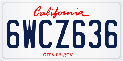 CA license plate 6WCZ636
