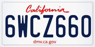 CA license plate 6WCZ660