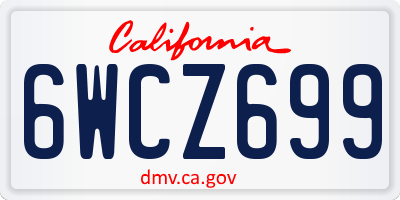 CA license plate 6WCZ699