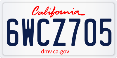 CA license plate 6WCZ705