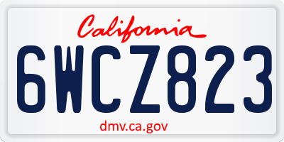 CA license plate 6WCZ823