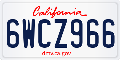 CA license plate 6WCZ966