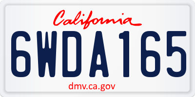 CA license plate 6WDA165