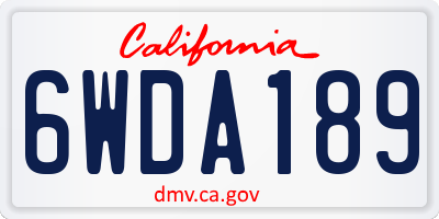 CA license plate 6WDA189