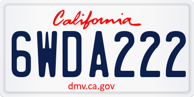 CA license plate 6WDA222