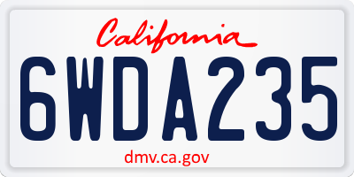 CA license plate 6WDA235