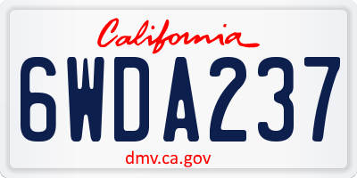 CA license plate 6WDA237