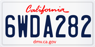 CA license plate 6WDA282