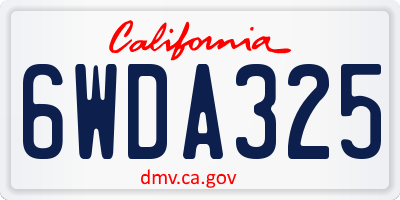 CA license plate 6WDA325
