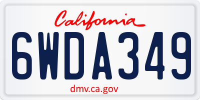 CA license plate 6WDA349
