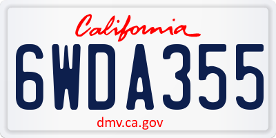 CA license plate 6WDA355