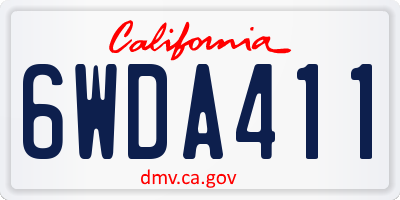 CA license plate 6WDA411