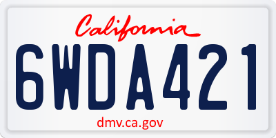 CA license plate 6WDA421