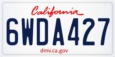 CA license plate 6WDA427