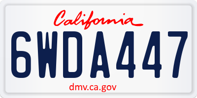 CA license plate 6WDA447