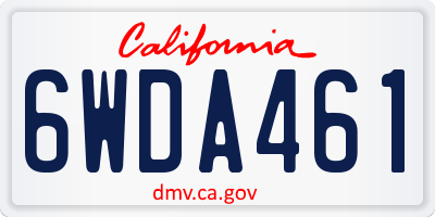 CA license plate 6WDA461