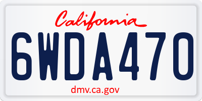 CA license plate 6WDA470