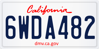 CA license plate 6WDA482