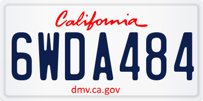 CA license plate 6WDA484